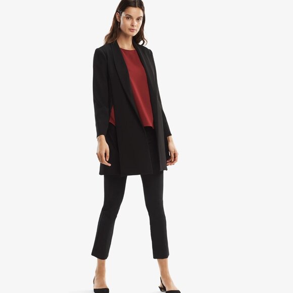 M.M. Lafleur Women's The Dietrich Open Long Jacket Black with Side Slits Large - Picture 1 of 11